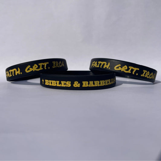 "Faith. Grit. Iron." Wristband - My Store